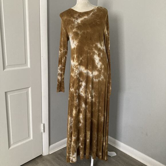 NWT Natural Life Dress Tie Dye Long Sleeve Maxi Pockets Boho Rayon Size S - Picture 1 of 14